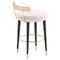 Stylish Velvet Bar Stools With Beige Teal Blush Colors And Gold Black Metal Legs