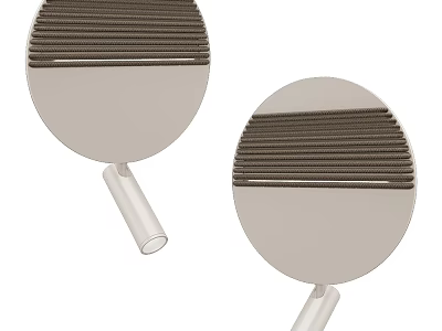 Two Stylish Modern Round Wall Lamps With Striped Shade And Metal Base For Home Lighting 3d model