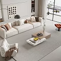 Modern sofa coffee table combination 3d model