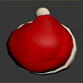Red Christmas Hat With White Trim And Pom Pom Decoration For Holiday Use