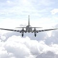 U.S. Air Force Transport Aircraft C47 Air Train with Interior Cockpit Cabin Wings Can Swing Alone 3d model