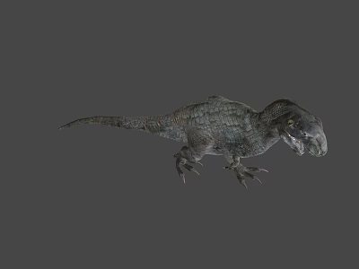 Realistic Gray Dinosaur 3D Model With Scaly Skin And Sharp Claws 3d model