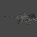 Realistic Gray Dinosaur 3D Model With Scaly Skin And Sharp Claws