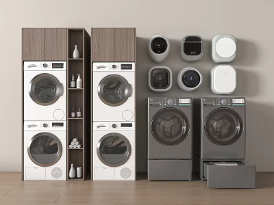 Modern Bathroom Cabinet Rack With Storage Shelves And Wooden Frame Design 3d model