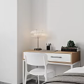 Modern Apartment Bedroom With Bed Sofa Wardrobe And Large Windows