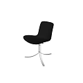 Black Leather Office Chair with Modern Swivel Base and Sturdy Metal Frame