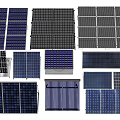 Various Solar Panel Types with Different Designs and Patterns for Renewable Energy 3d model