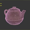 Brown Ceramic Teapot for Daily Use with Traditional Design and Smooth Handle 3d model