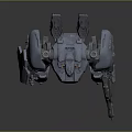 Futuristic Sci Fi Mech Warrior With Shield And Plasma Gun Design