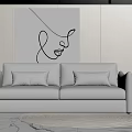 Modern Silent Double Sofa Kelsey Cloud Sofa Tofu Block Sofa Living Room Sofa 3d model