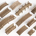 Various Wooden Landscape Bridges With Different Arch And Straight Designs For Garden