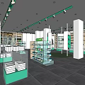 Modern Store Interior Design With Glass Display Cases Shelves And Track Lighting