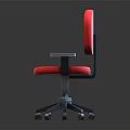 Red Office Chair With Armrests And Rolling Wheels For Comfortable Office Use 3d model
