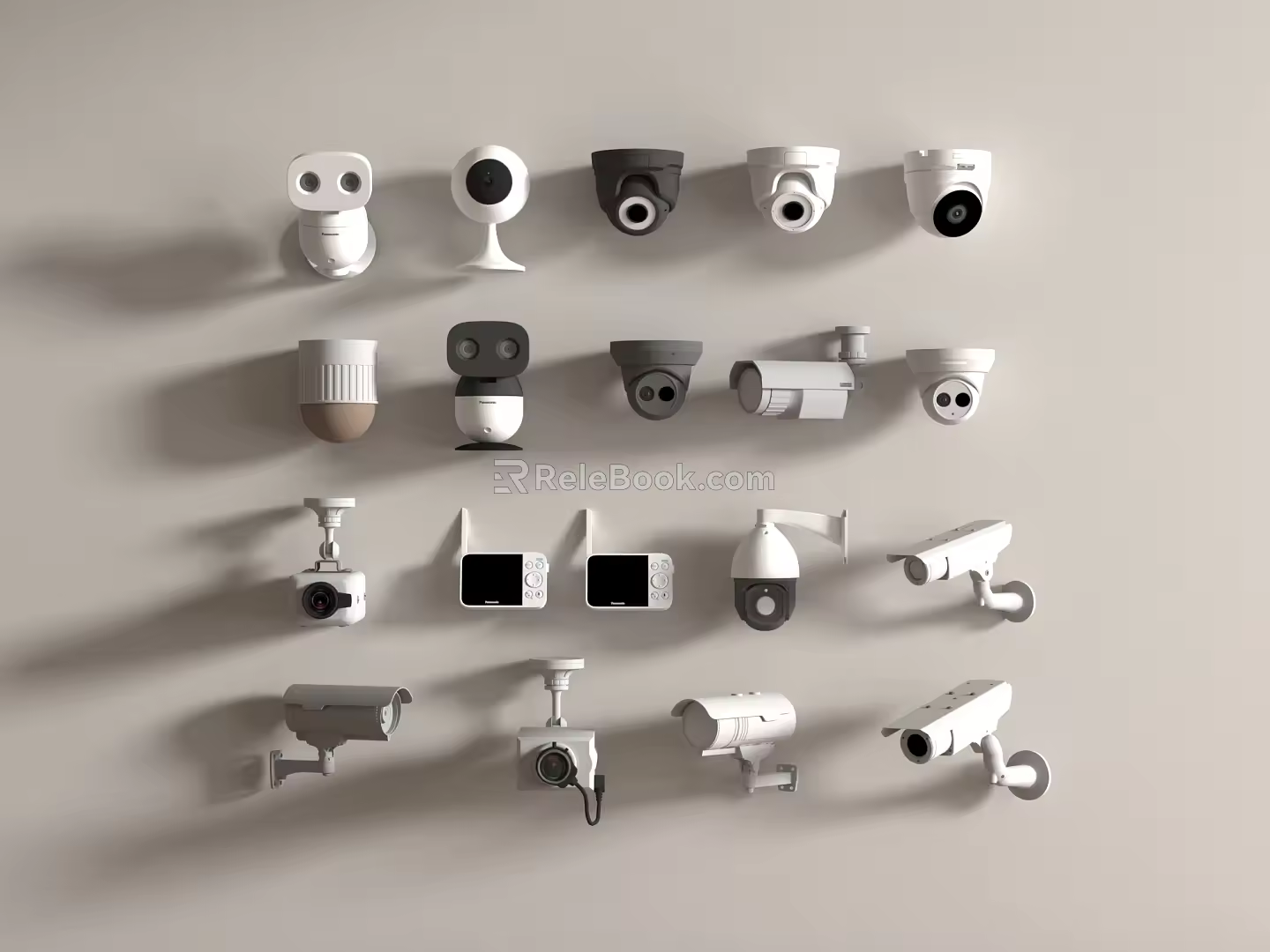 Public equipment security monitoring camera monitoring combination monitor outdoor monitoring camera 3d model