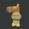 Stuffed Dog Toy With Orange Body Black Nose Beige Sweater Blue Pants White Red Shoes