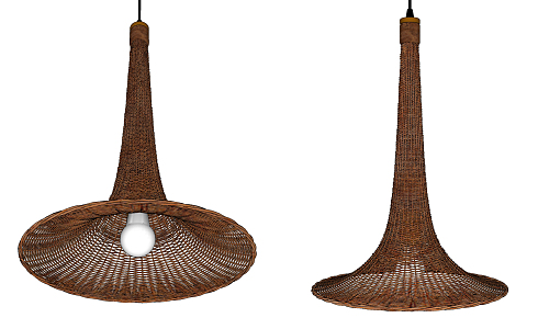 New Chinese Chandelier Rattan Horn Chandelier 3d model