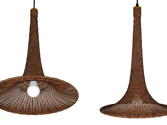 New Chinese Chandelier Rattan Horn Chandelier 3d model