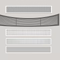 White Air Conditioner Vents With Various Styles Arranged On Gray Background