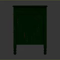Vintage Green Wooden Cabinet Furniture With Two Drawers And Carved Leg Design