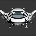 Futuristic White Car Model With Blue Accents And Sleek Aerodynamic Design