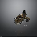 Steampunk Water Vehicle With Wooden Structure Brass Components Vintage Design Elements And Propeller