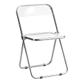 Clear Transparent Folding Chair With Acrylic Seat And Chrome Metal Frame