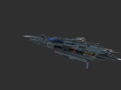 Interstellar Conflict Fighter Sci-Fi Spaceship Game Art 3d model Interstellar Conflict Fighter Sci-Fi Spaceship Game Art 3d model