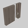 Modern Sleek Wardrobe Design With Light Wooden Panels And Sliding Doors
