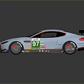 Light Blue Racing Car With 97 Number Gulf Martini Logos And Rear Wing