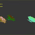 Futuristic Spacecraft Models In Green Blue And Gray For Cosmic Exploration