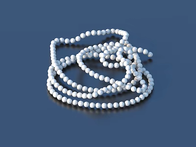 Smooth White Round Beads String Twisted Woven For Everyday Home Use 3d model