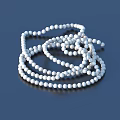 Smooth White Round Beads String Twisted Woven For Everyday Home Use 3d model