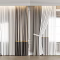 Elegant Modern Curtain Designs With Various Colors And Interior Window Decor 3d model