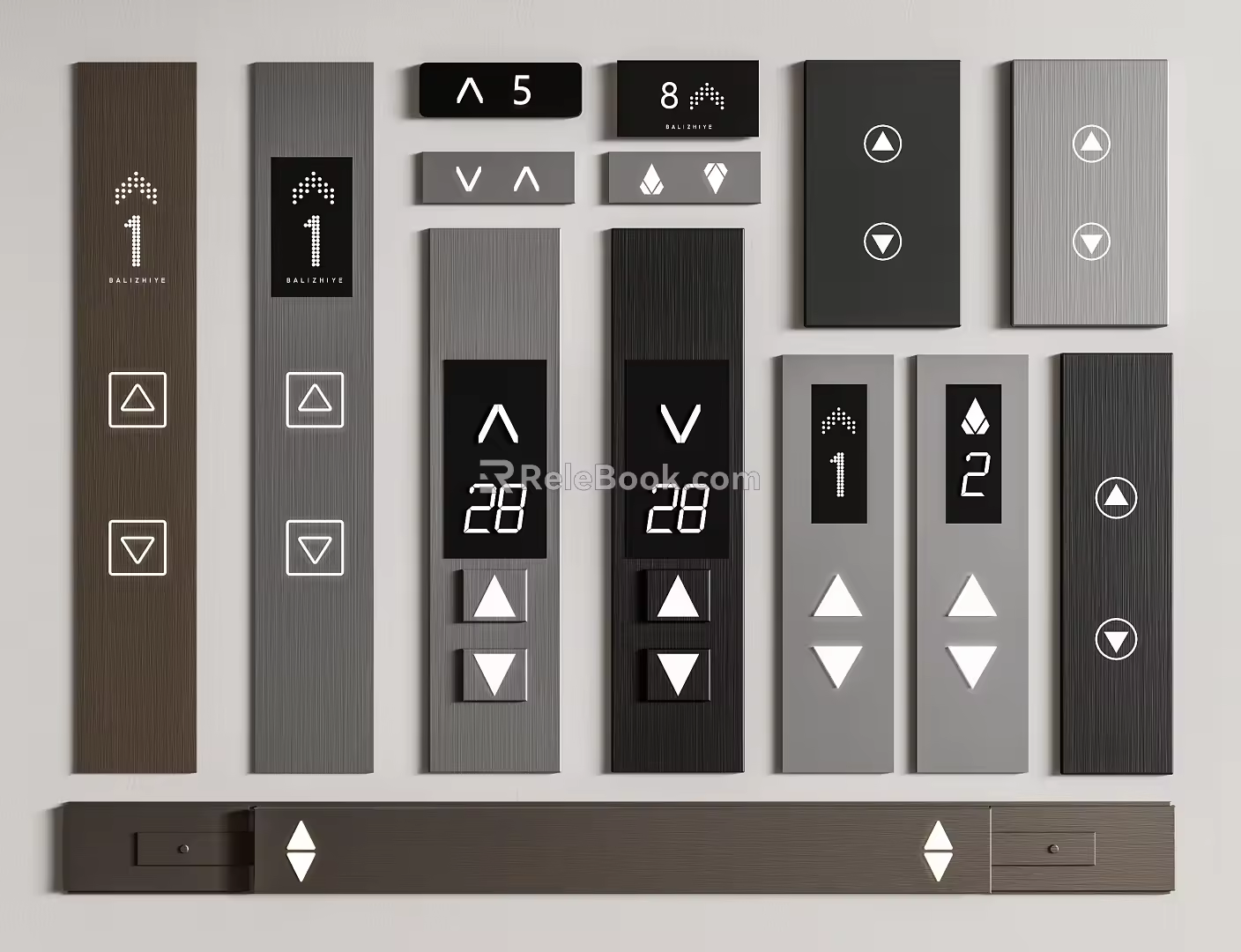 Modern elevator switch elevator switch elevator button call button elevator button floor display 3d model