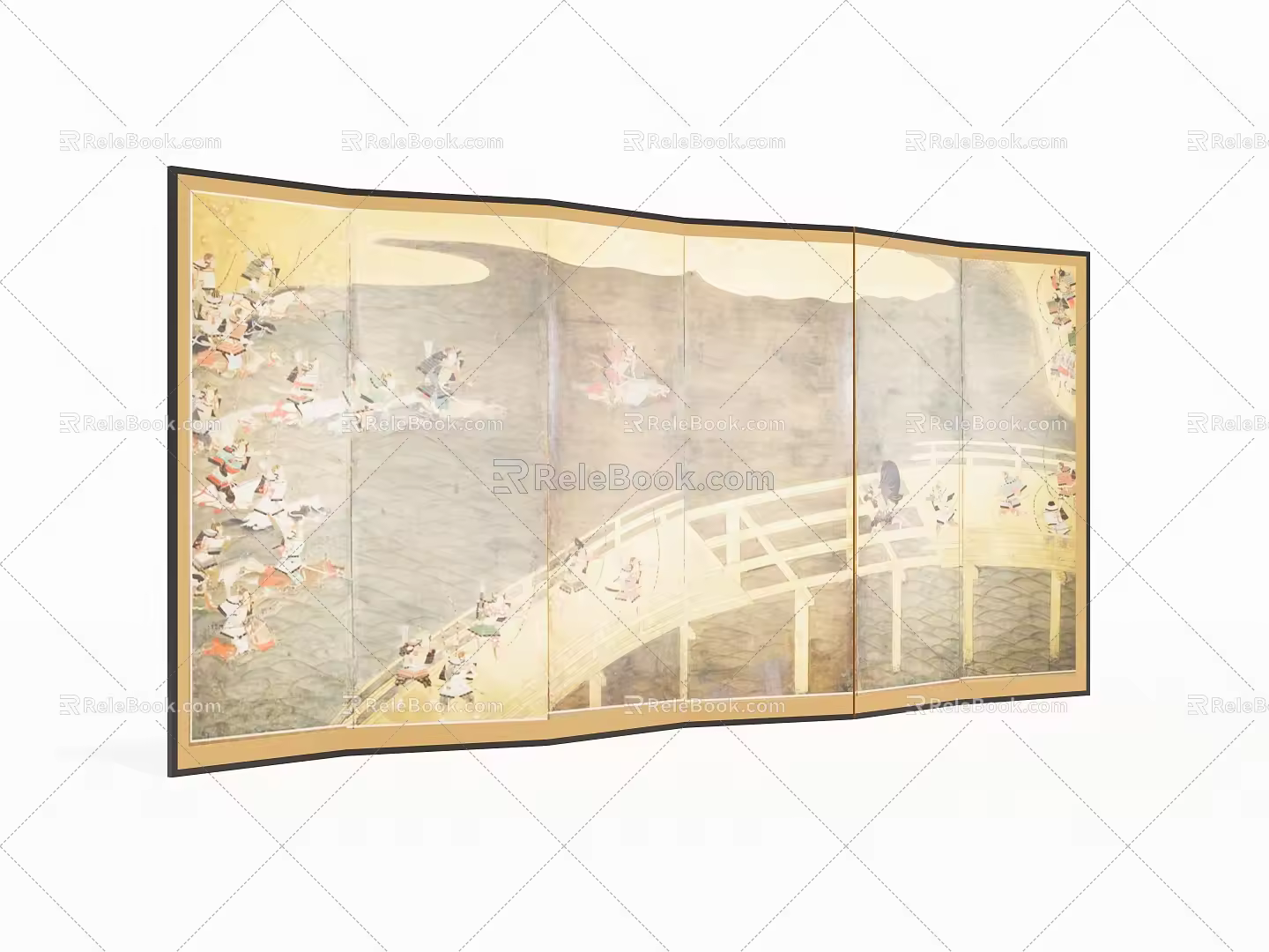 Japanese Screen Folding Screen 3d model