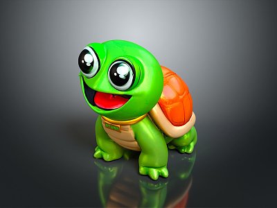 Turtle Cartoon Turtle Snapping Turtle Chickbill Turtle Reptile Cold Blooded Animal Reptile Class 3d model