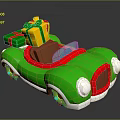 Green Toy Car With Colorful Gift Boxes On Top For Festive
