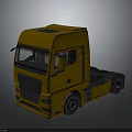 Yellow Modern Truck Cab With Front Grille Windows Sleek Design And Wheels
