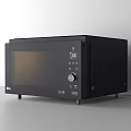 Black Microwave Oven With Digital Display And Knob Control For Kitchen Use 3d model