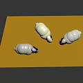 Cartoon Sheep Characters With White Body Black Horns Legs On Yellow Ground With Green Grass