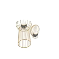 Elegant Modern Candle Lamps With Golden Metal Frame Tall Spherical Shape White Candle Black Base