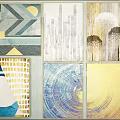 Abstract Paintings Collection With Various Textures And Color Tones For Wall Art