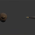 Decorative Wooden And Metal Column With Scroll Design Top Spherical Ornament And Horizontal Bars