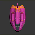 Pink Streamlined Spaceship With Orange Patterns And Number 05 For Space Exploration