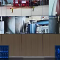 Modern Monitoring Room Featuring Large Screen Surveillance Feeds Control Desk Monitors And Chairs