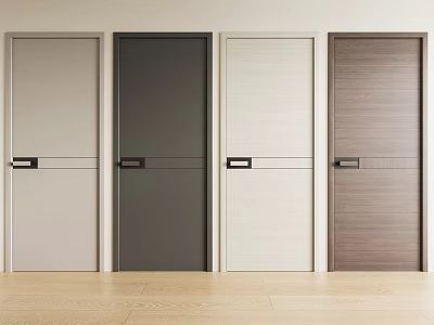 bedroom door wooden door room door 3d model