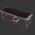Sturdy Metal Frame Massage Table With Black Padded Top And Lower Storage Shelf