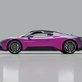 Stylish Sports Car With Gradient Purple Blue Exterior And Aerodynamic Body Design