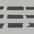 Various Black Architectural Components With Different Structural Designs And Shapes 3d model