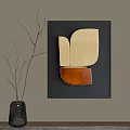 Modern Interior Decor With Geometric Wall Art Vase And LED Light Strip